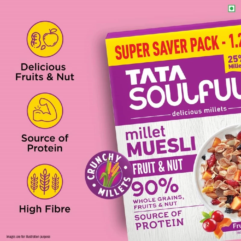 Tata Soulfull Fruit & Nut Millet Muesli, 1200 g-4.webp